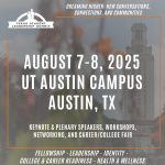 graphic with the Univ of texas tower inviting people to the summit in august 7th and 8th at the university of texas at austin.